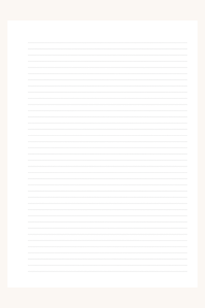 Photo d'une page recto de notes, composée de lignes permettant de noter ce que l'on souhaite.